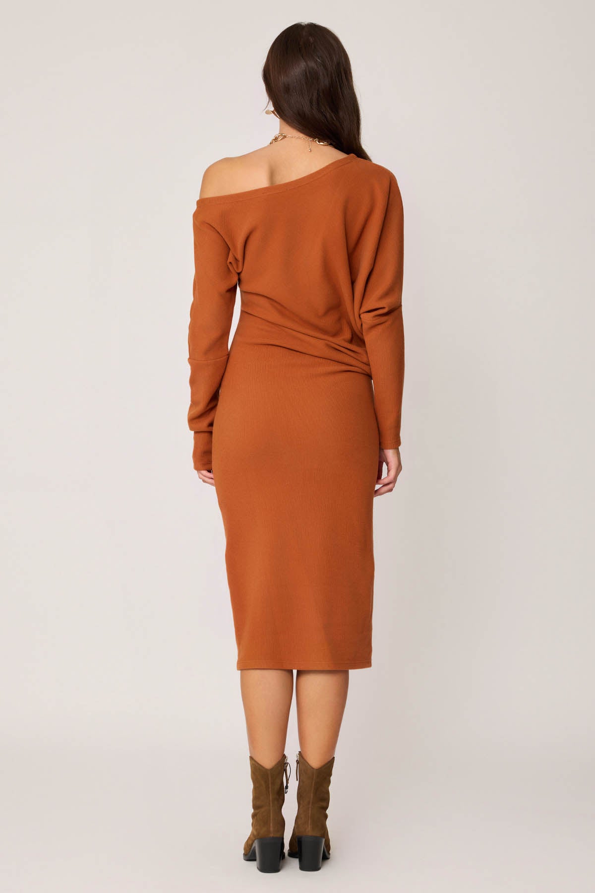 BOATHOUSE COLLAR ASYMMETRIC CUT DRESS