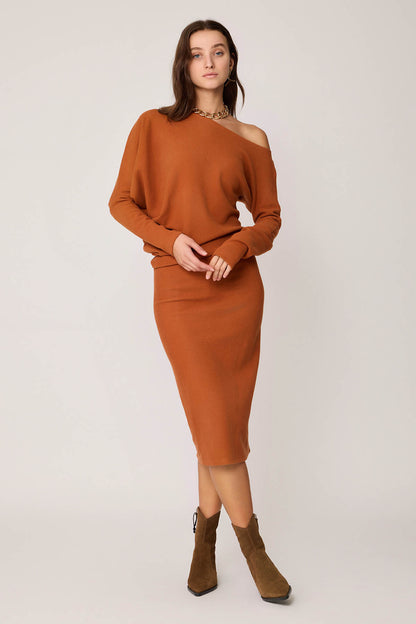 BOATHOUSE COLLAR ASYMMETRIC CUT DRESS