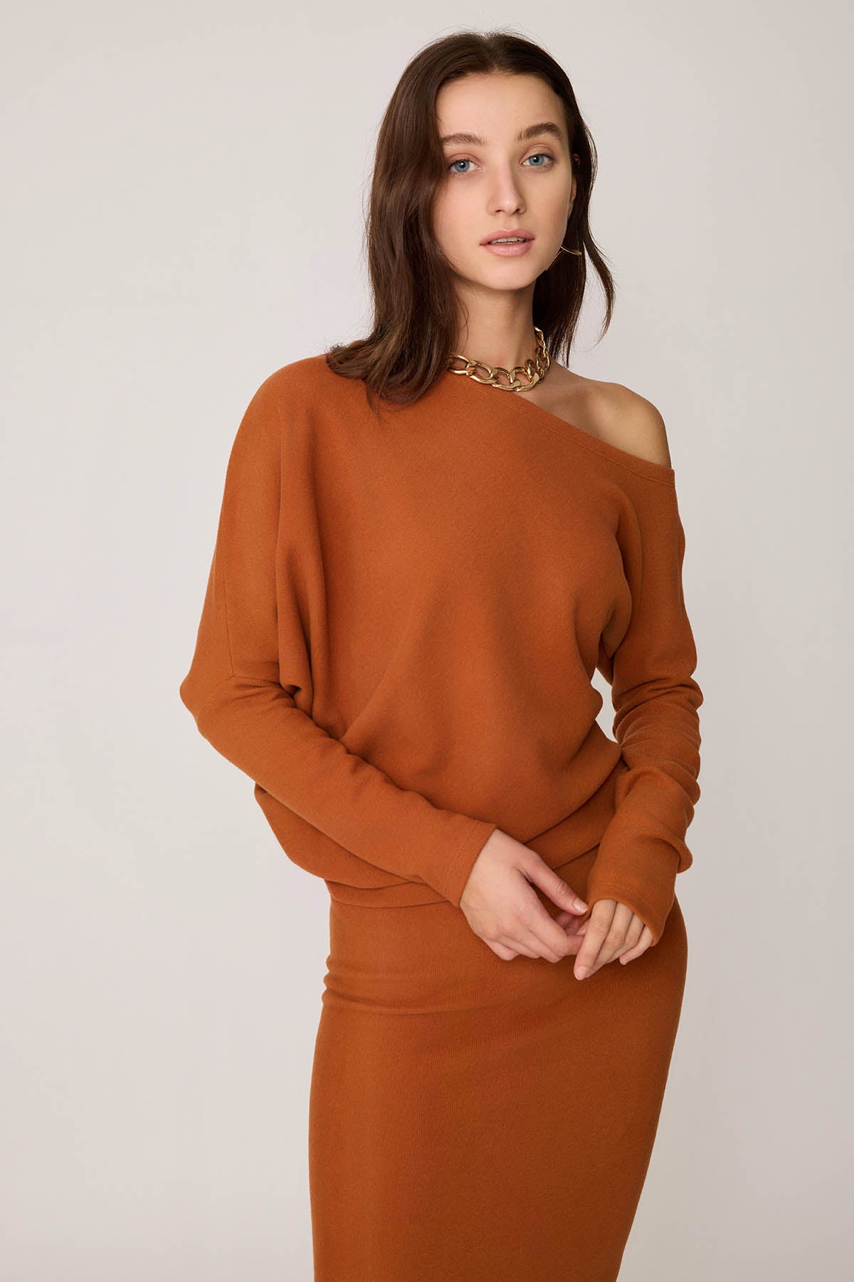 BOATHOUSE COLLAR ASYMMETRIC CUT DRESS