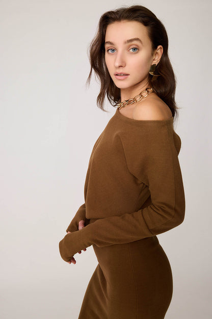 BOATHOUSE COLLAR ASYMMETRIC CUT DRESS