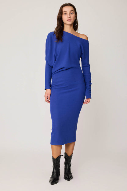 BOATHOUSE COLLAR ASYMMETRIC CUT DRESS