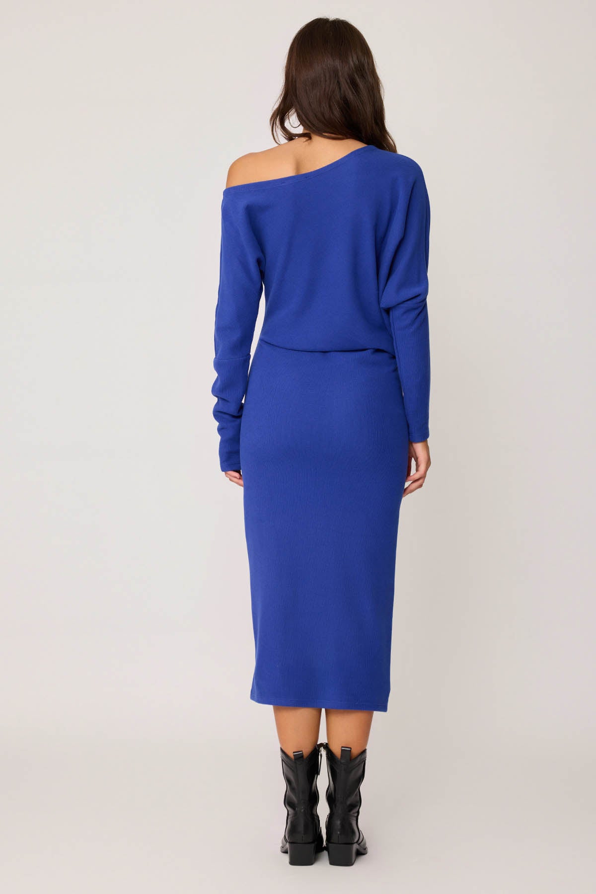 BOATHOUSE COLLAR ASYMMETRIC CUT DRESS