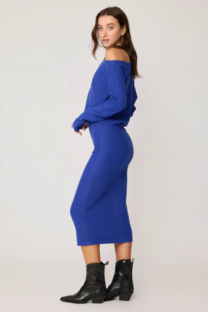 BOATHOUSE COLLAR ASYMMETRIC CUT DRESS