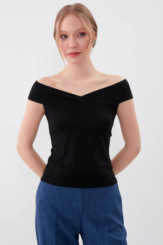 BOAT COLLAR BLOUSE