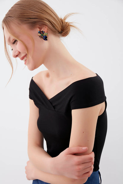 BOAT COLLAR BLOUSE
