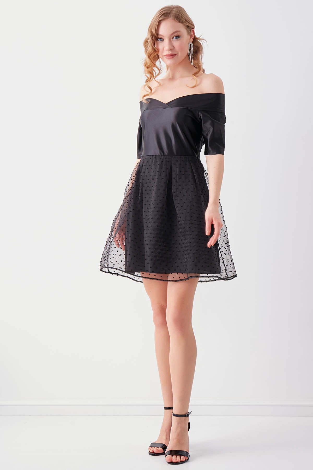 ELEGANT BOAT COLLAR DRESS
