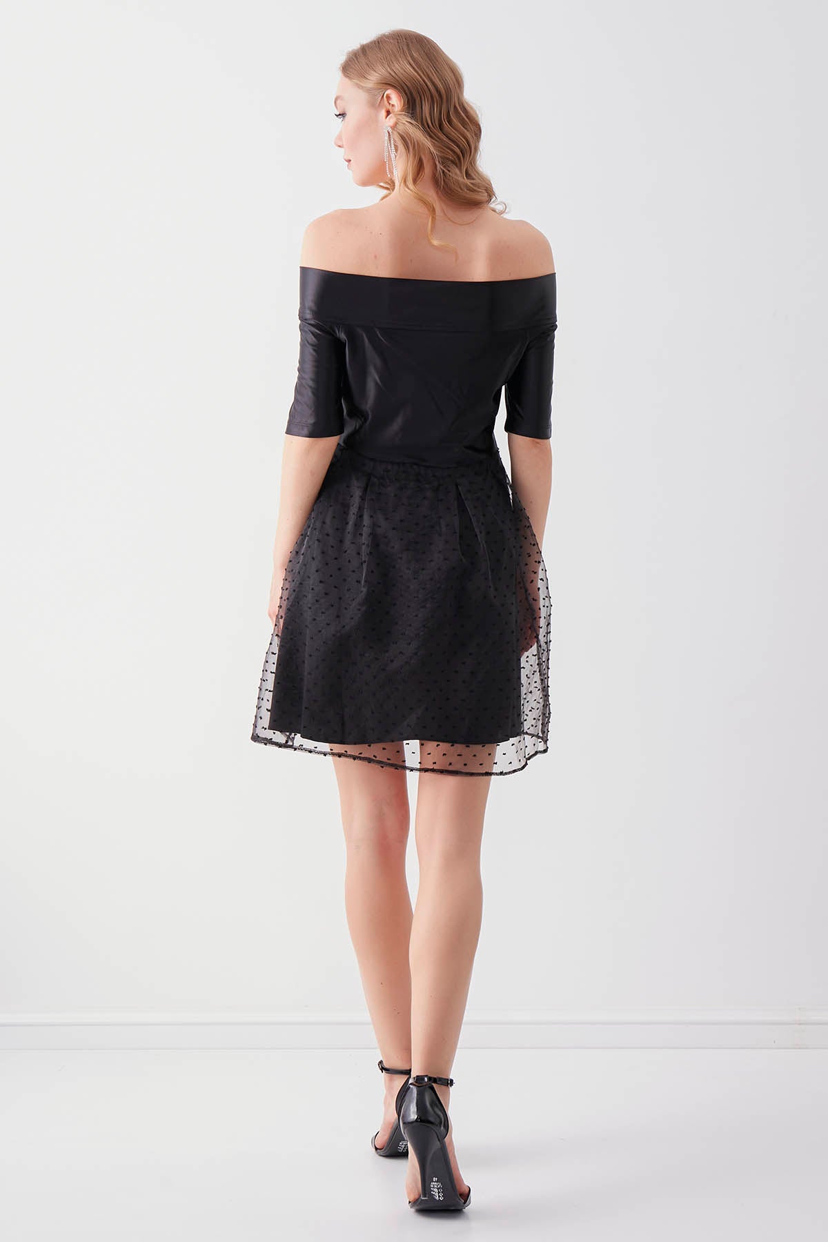 ELEGANT BOAT COLLAR DRESS
