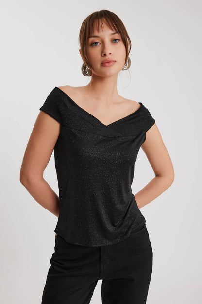 BOAT COLLAR BLOUSE