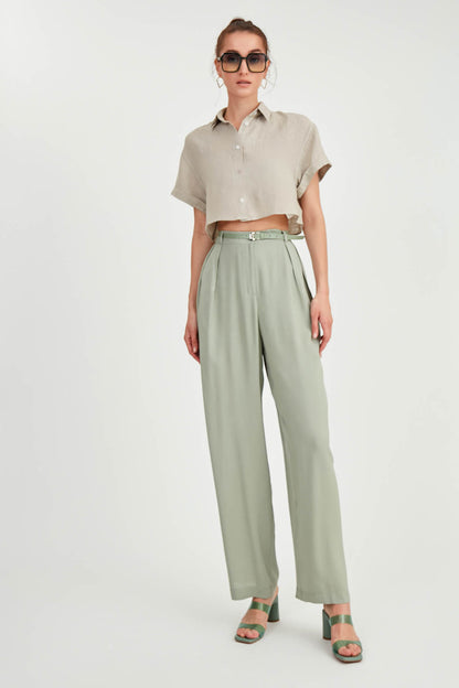 BELTED SMART TROUSERS