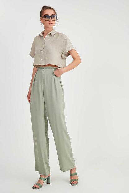 BELTED SMART TROUSERS