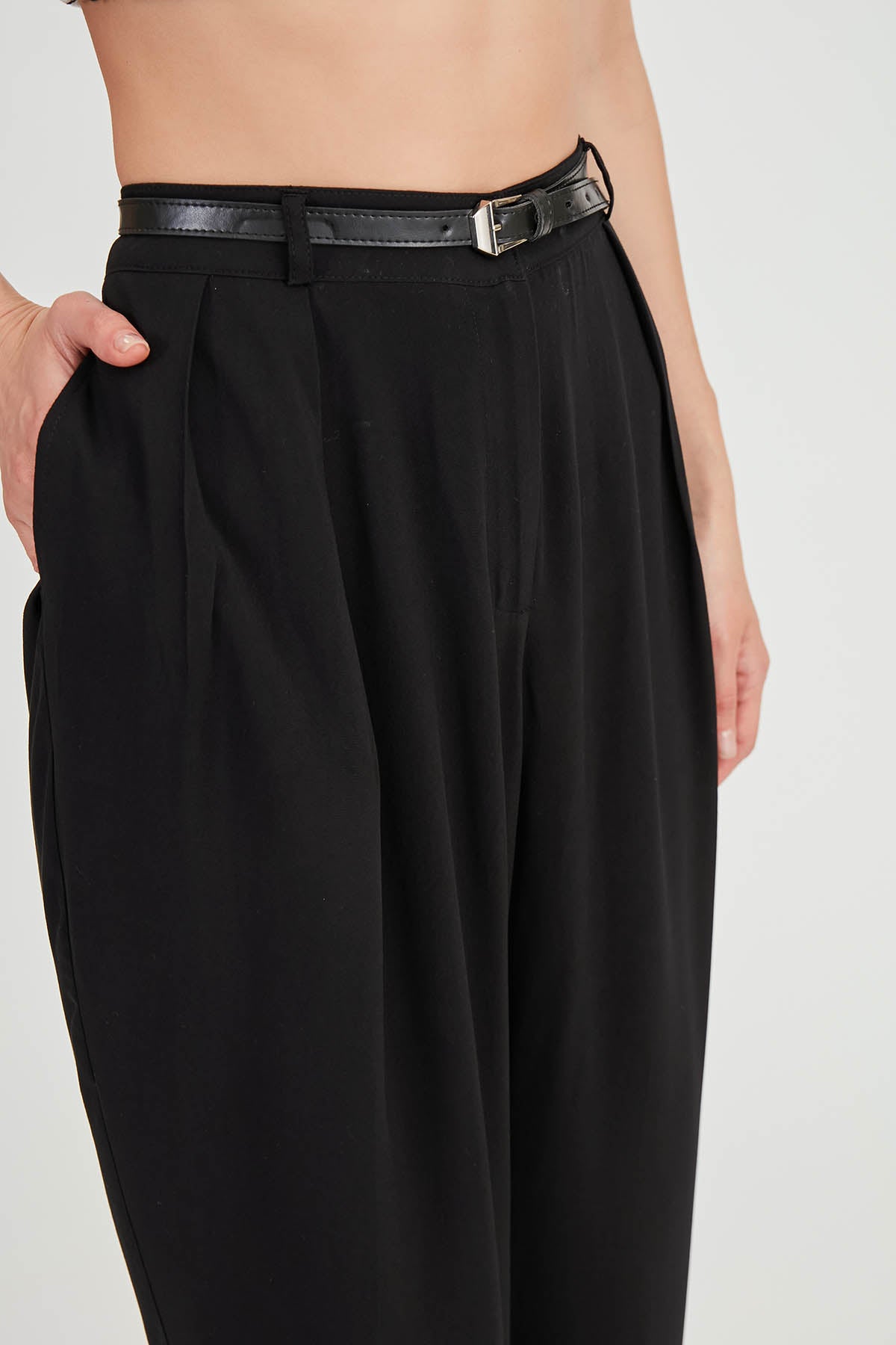 BELTED SMART TROUSERS