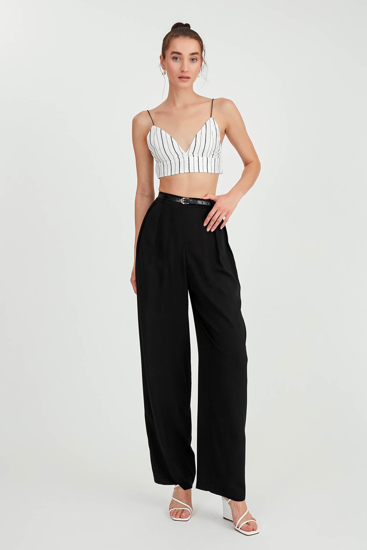 BELTED SMART TROUSERS