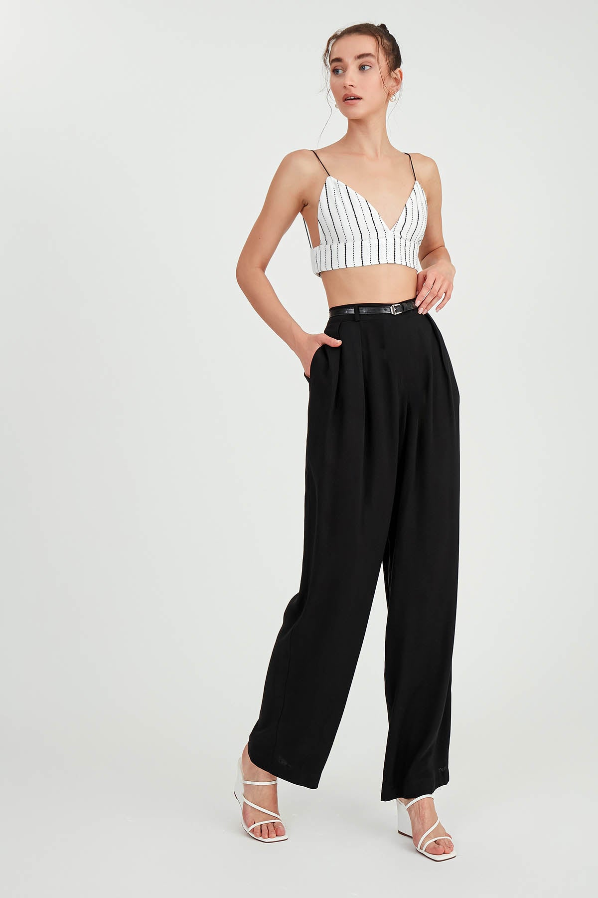 BELTED SMART TROUSERS