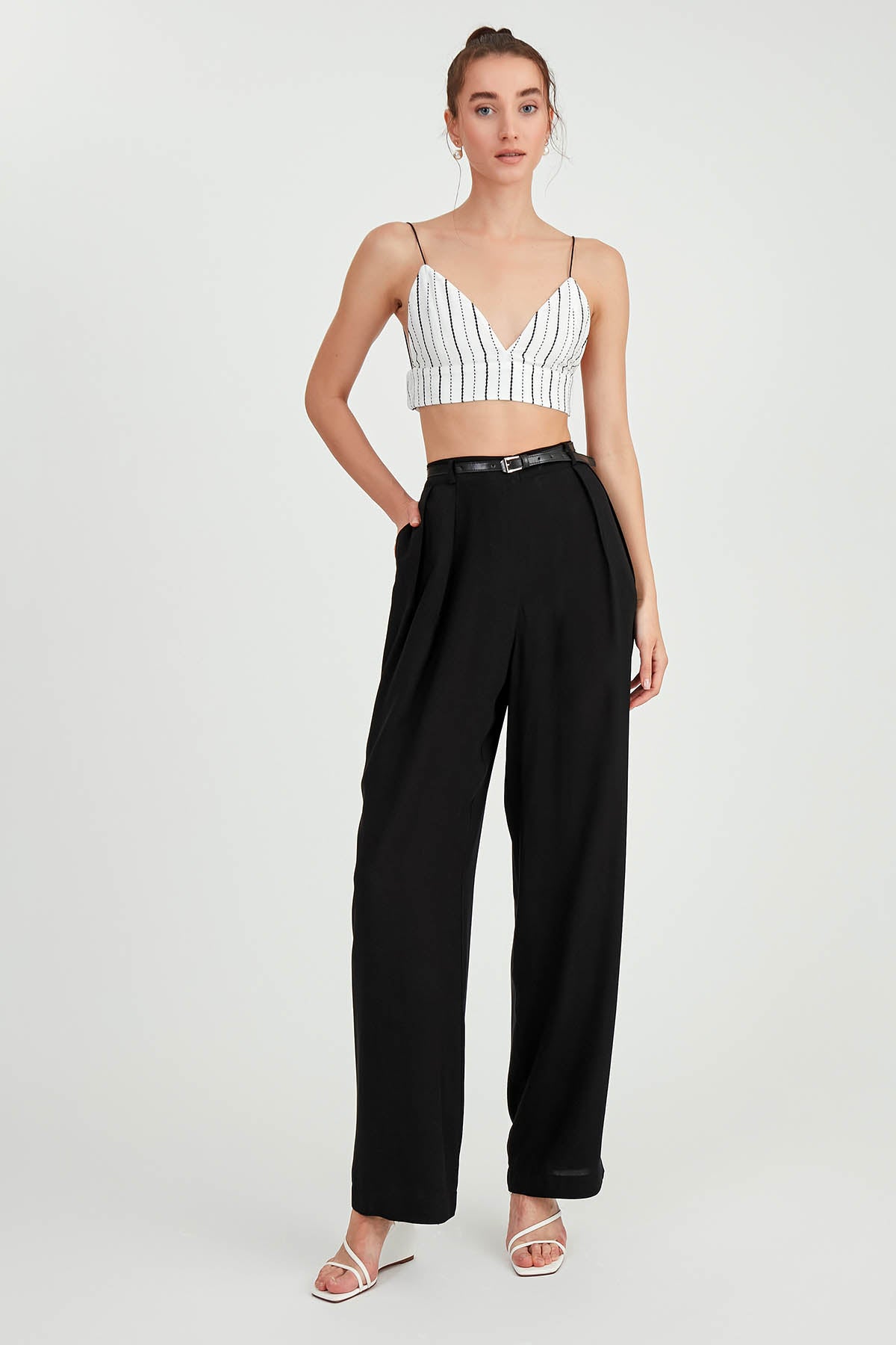 BELTED SMART TROUSERS