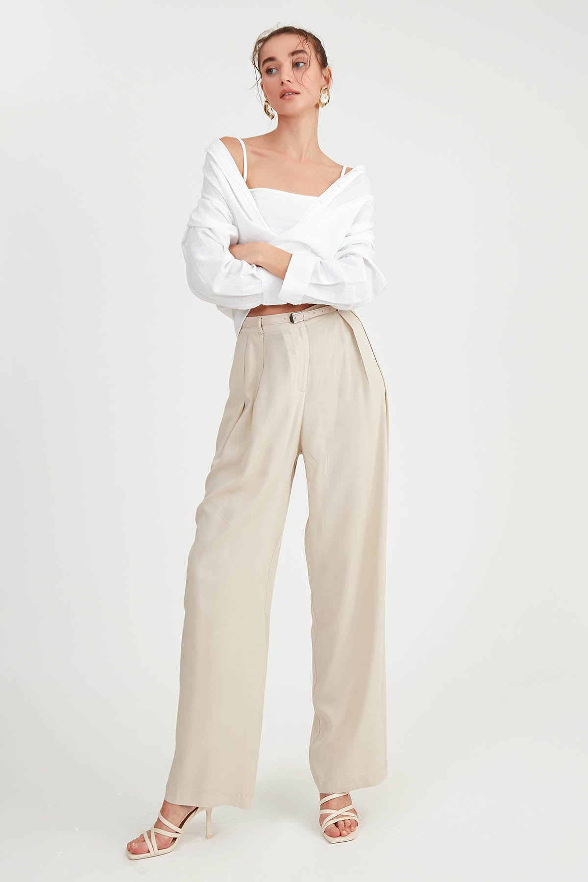 BELTED SMART TROUSERS