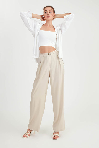BELTED SMART TROUSERS