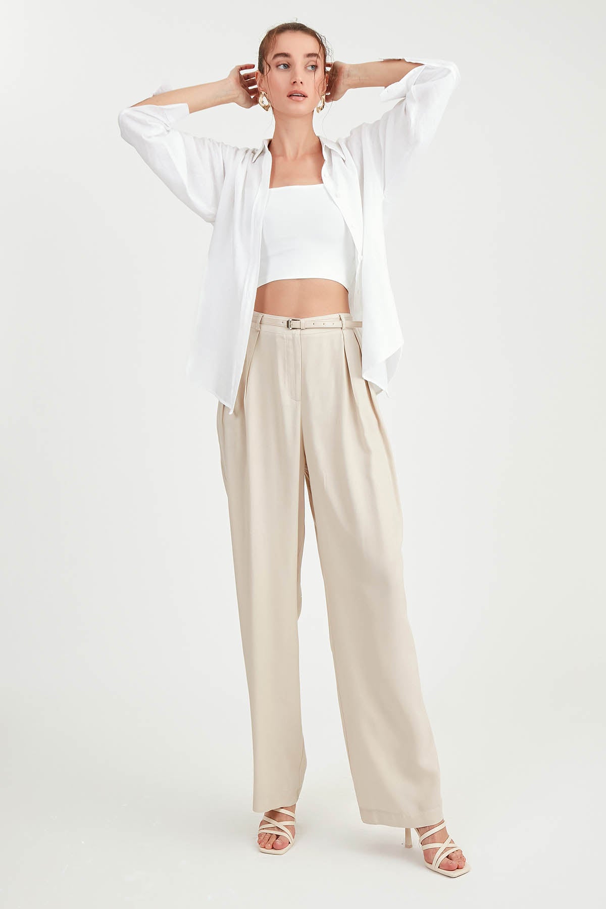 BELTED SMART TROUSERS
