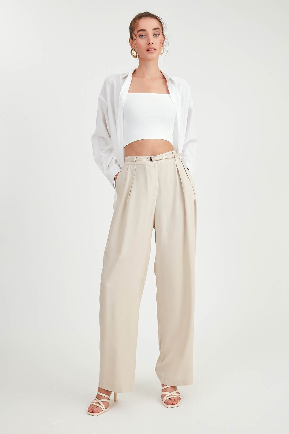 BELTED SMART TROUSERS