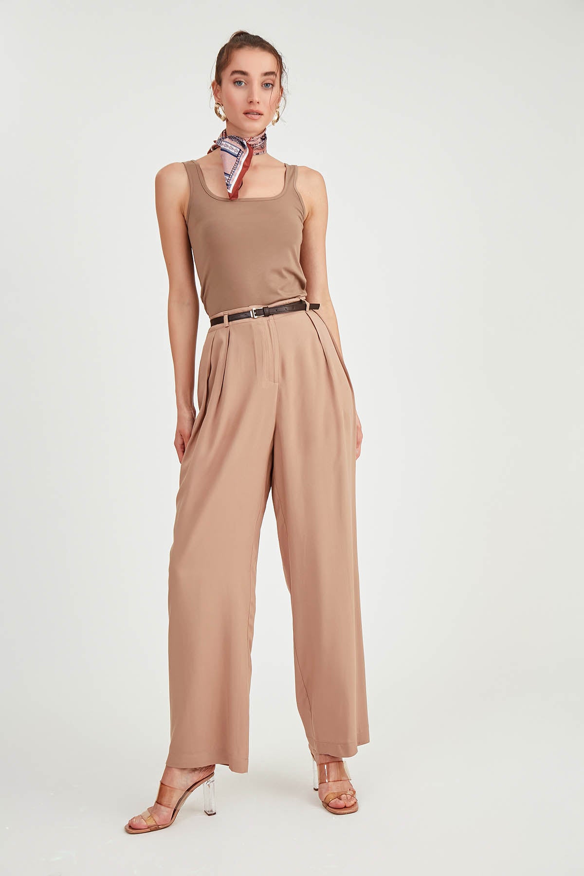 BELTED SMART TROUSERS