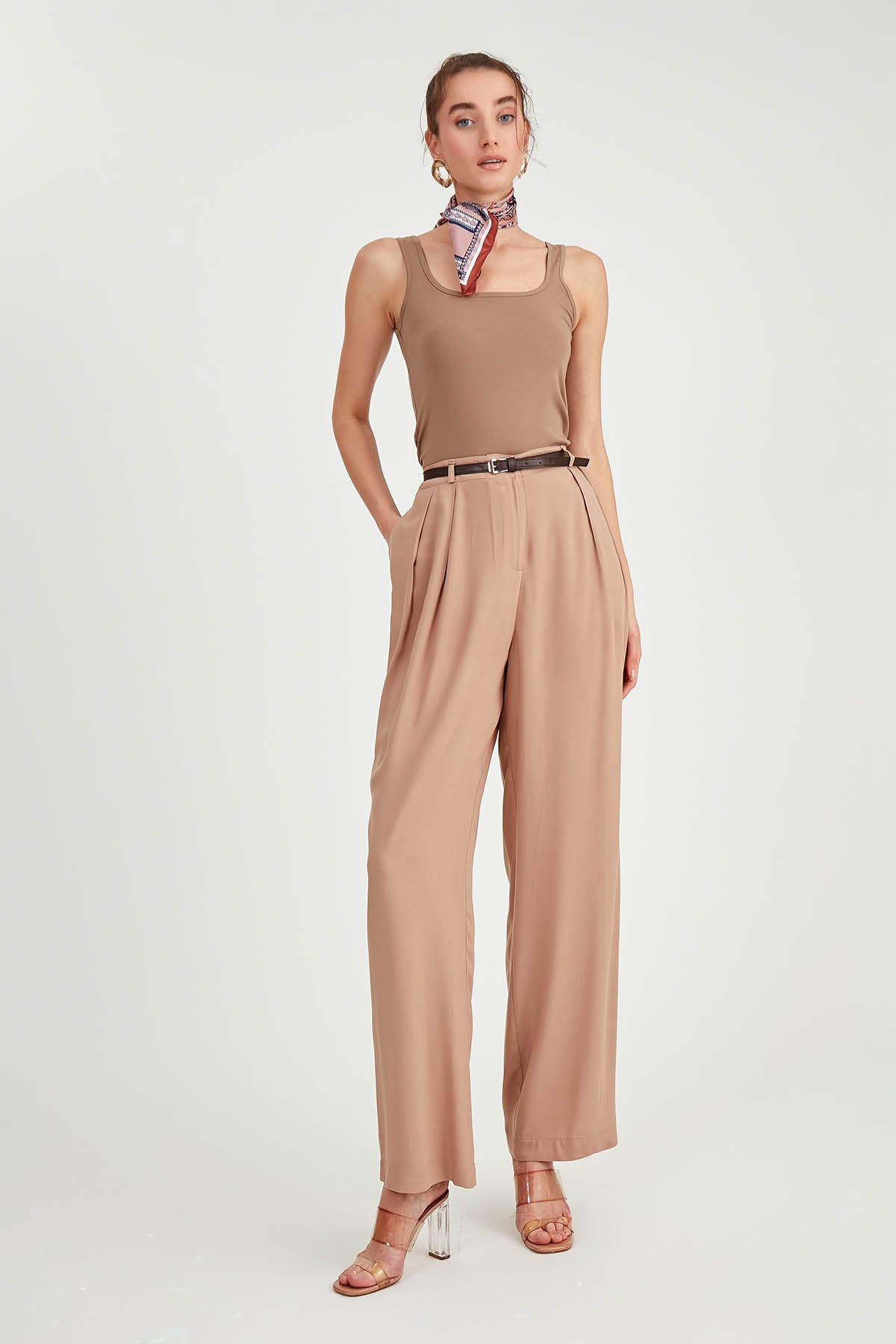 BELTED SMART TROUSERS