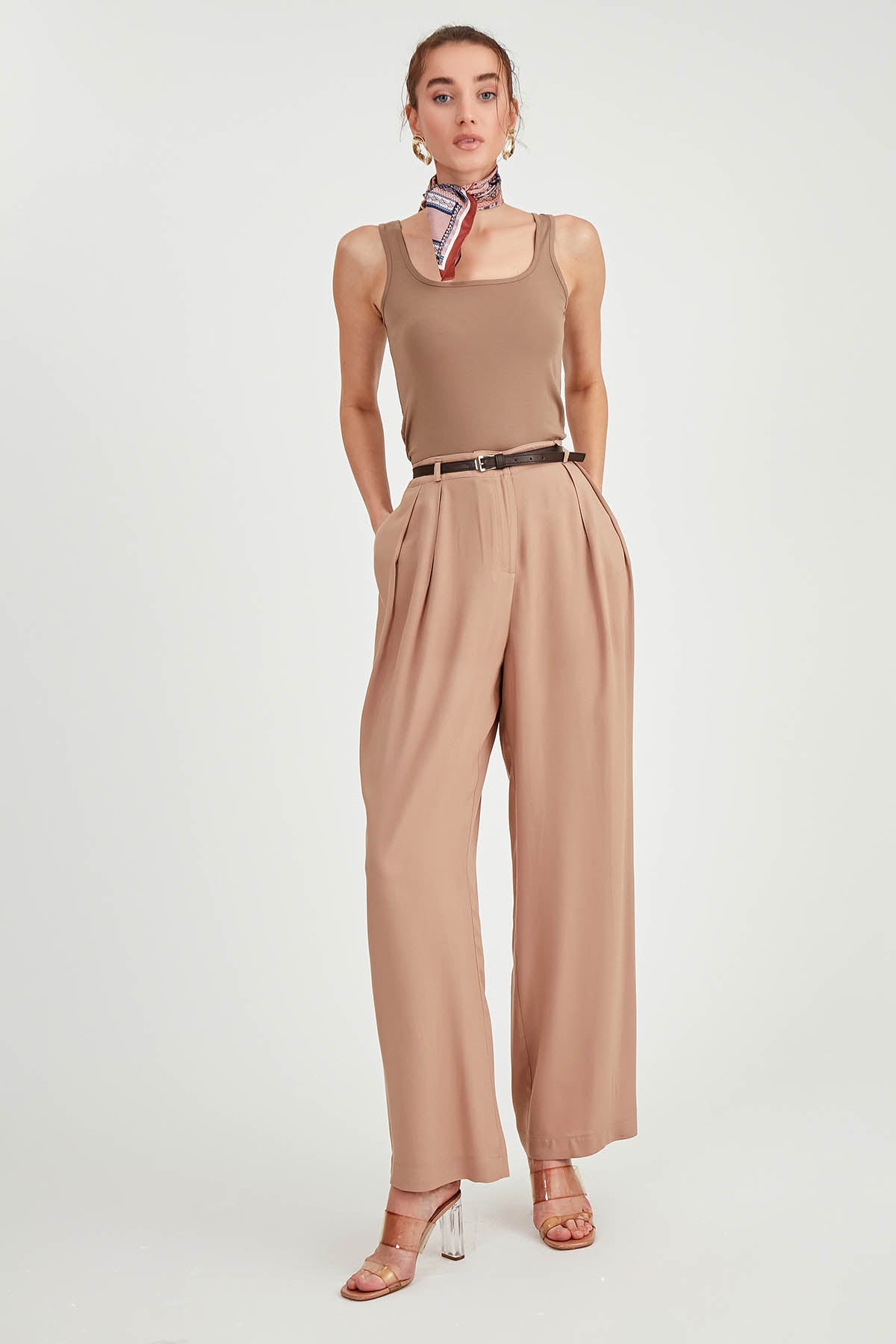 BELTED SMART TROUSERS