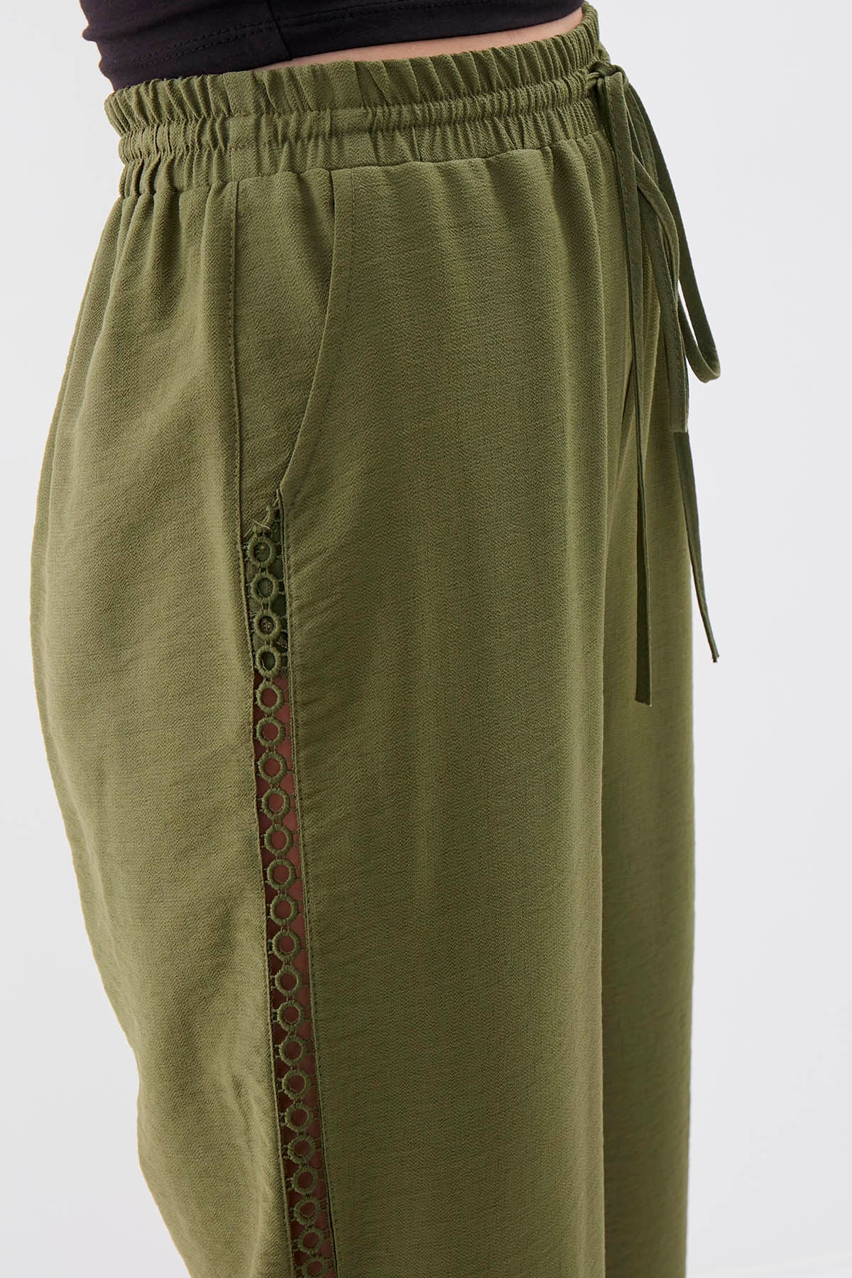 BELGIAN STYLE TROUSERS WITH SILVER BANDED EDGE WITH ELASTANE WAIST