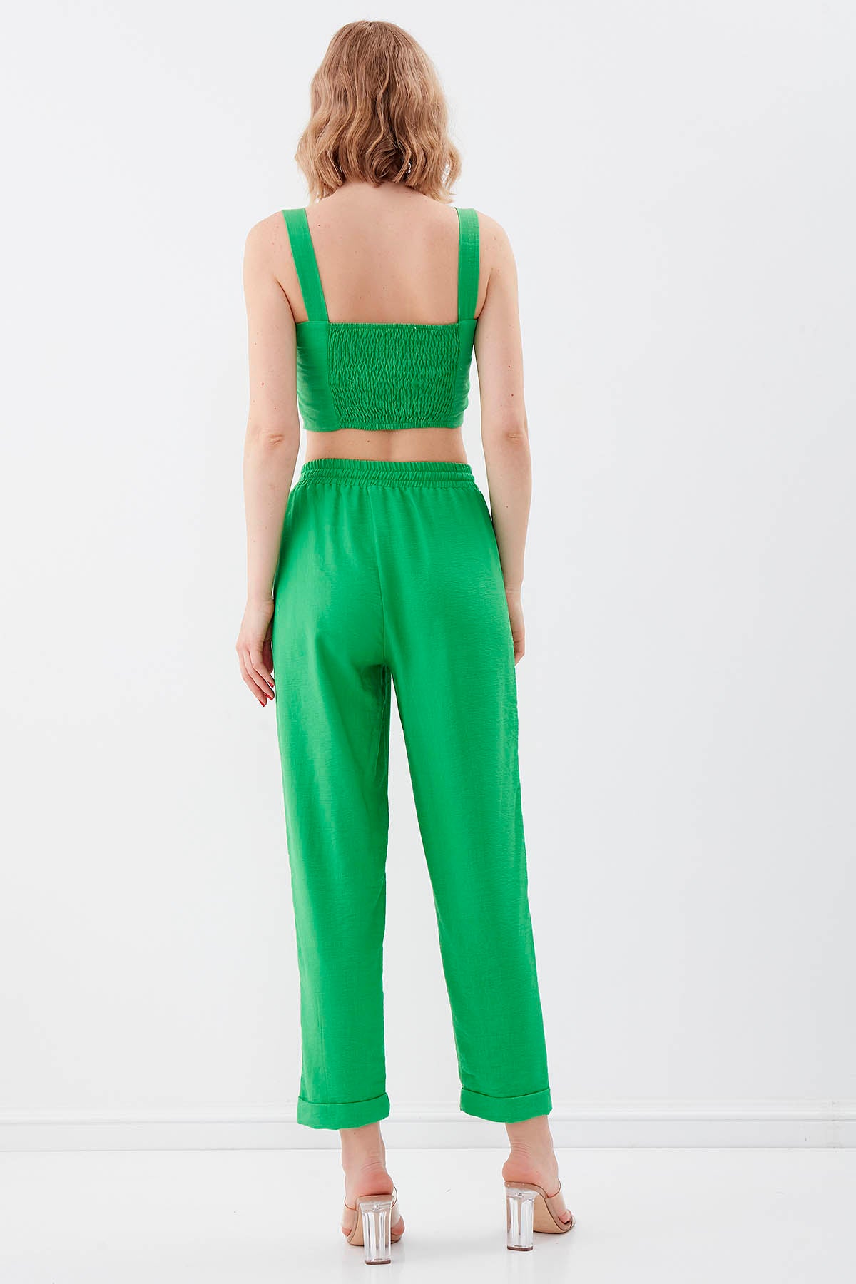 BELGIAN STYLE TROUSERS WITH SILVER BANDED EDGE WITH ELASTANE WAIST