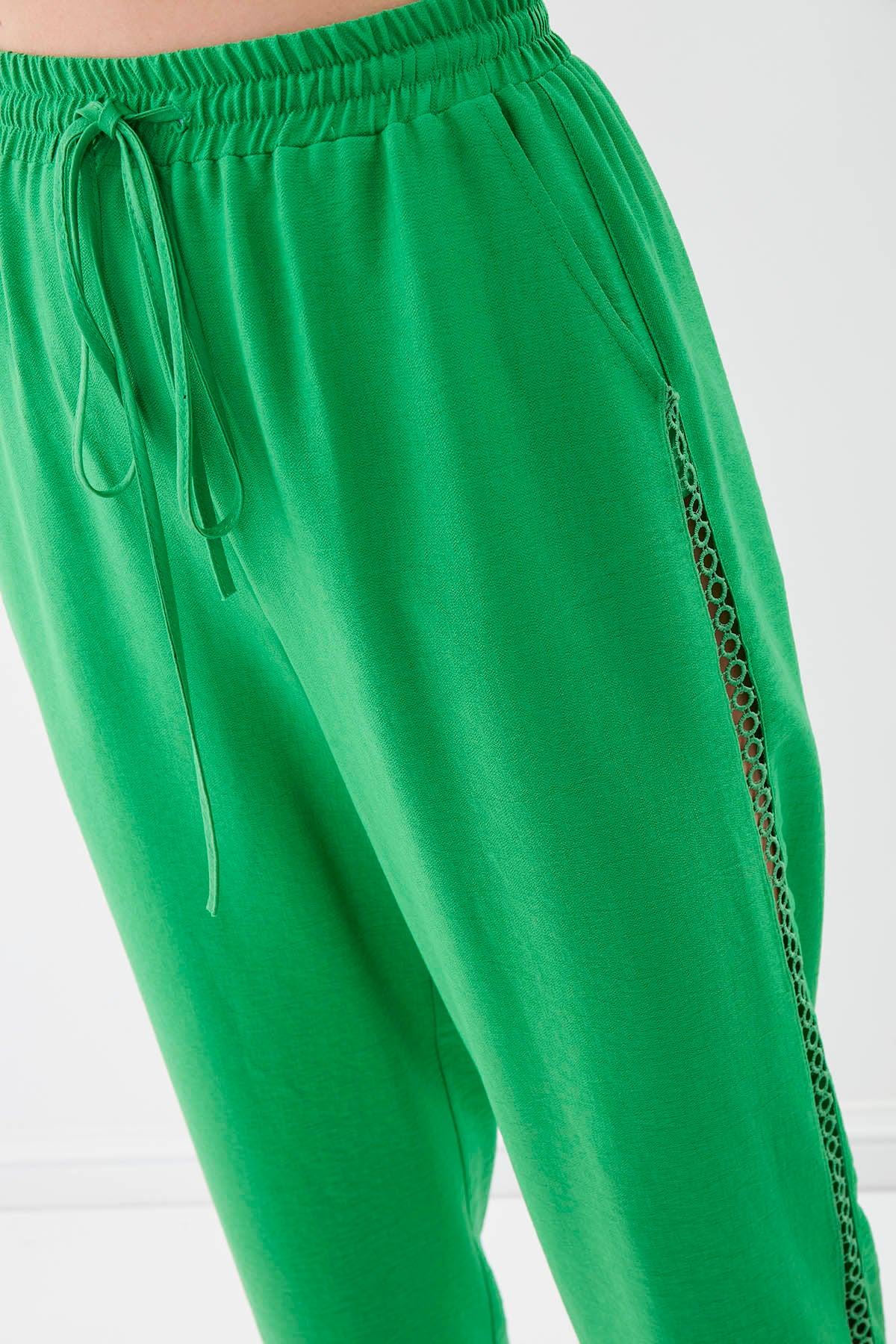 BELGIAN STYLE TROUSERS WITH SILVER BANDED EDGE WITH ELASTANE WAIST