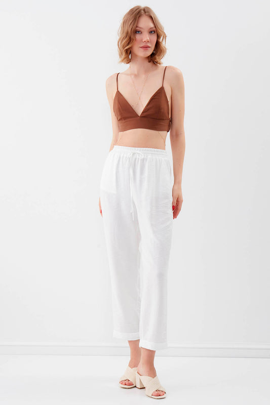BELGIAN STYLE TROUSERS WITH SILVER BANDED EDGE WITH ELASTANE WAIST