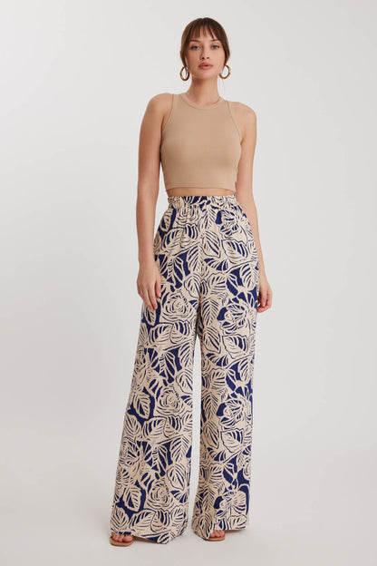 CLASIC PATTERNED ELASTANE COMFORTABLE TROUSERS