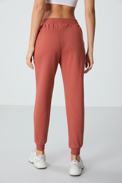 Compact Cotton Thick Smooth Textured Standard Fit Women's Tracksuit Bottom - 94660