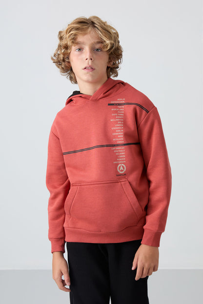 Cotton Thick Fleece-Lined Soft Textured Standard Fit Printed Boys' Sweatshirt - 11239