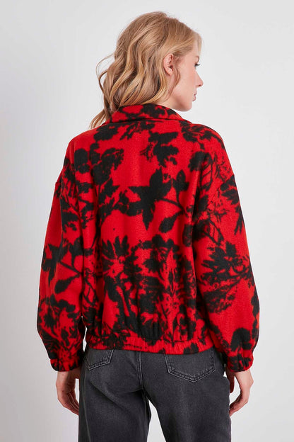 POLAR SWEAT WITH RED PATTERN