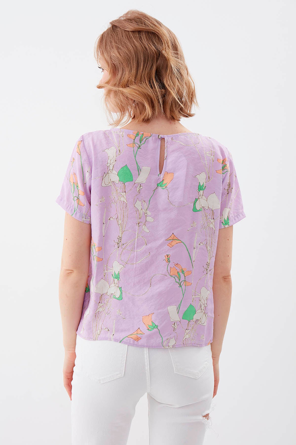 SHORT SLEEVE PATTERN BLOUSE