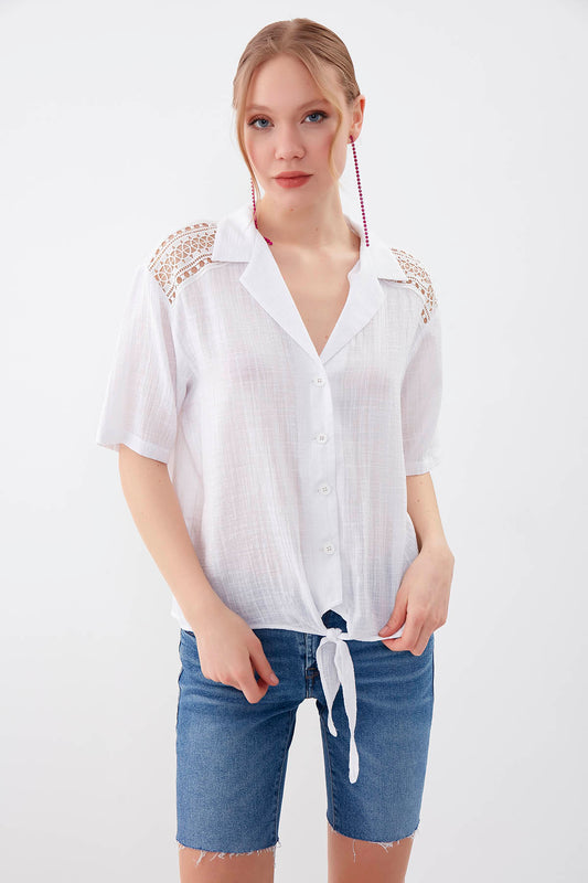 SHIRT WITH SHORT SLEEVE BINDING