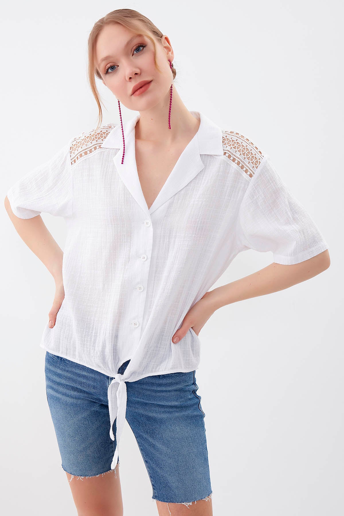 SHIRT WITH SHORT SLEEVE BINDING