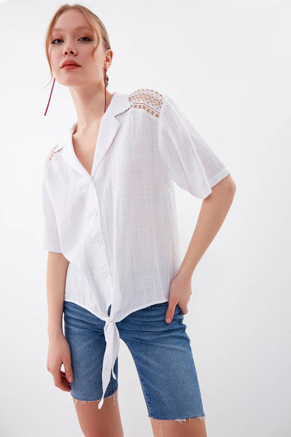 SHIRT WITH SHORT SLEEVE BINDING