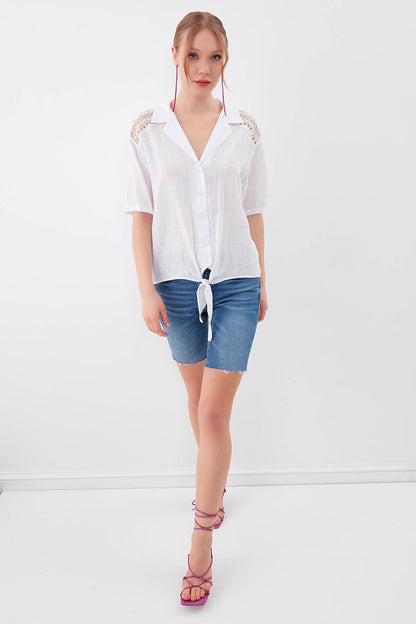 SHIRT WITH SHORT SLEEVE BINDING