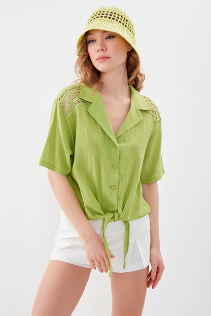 SHIRT WITH SHORT SLEEVE BINDING