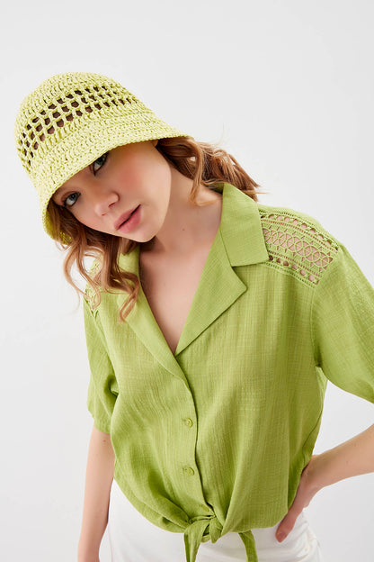 SHIRT WITH SHORT SLEEVE BINDING