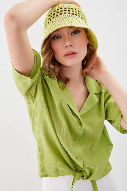 SHIRT WITH SHORT SLEEVE BINDING