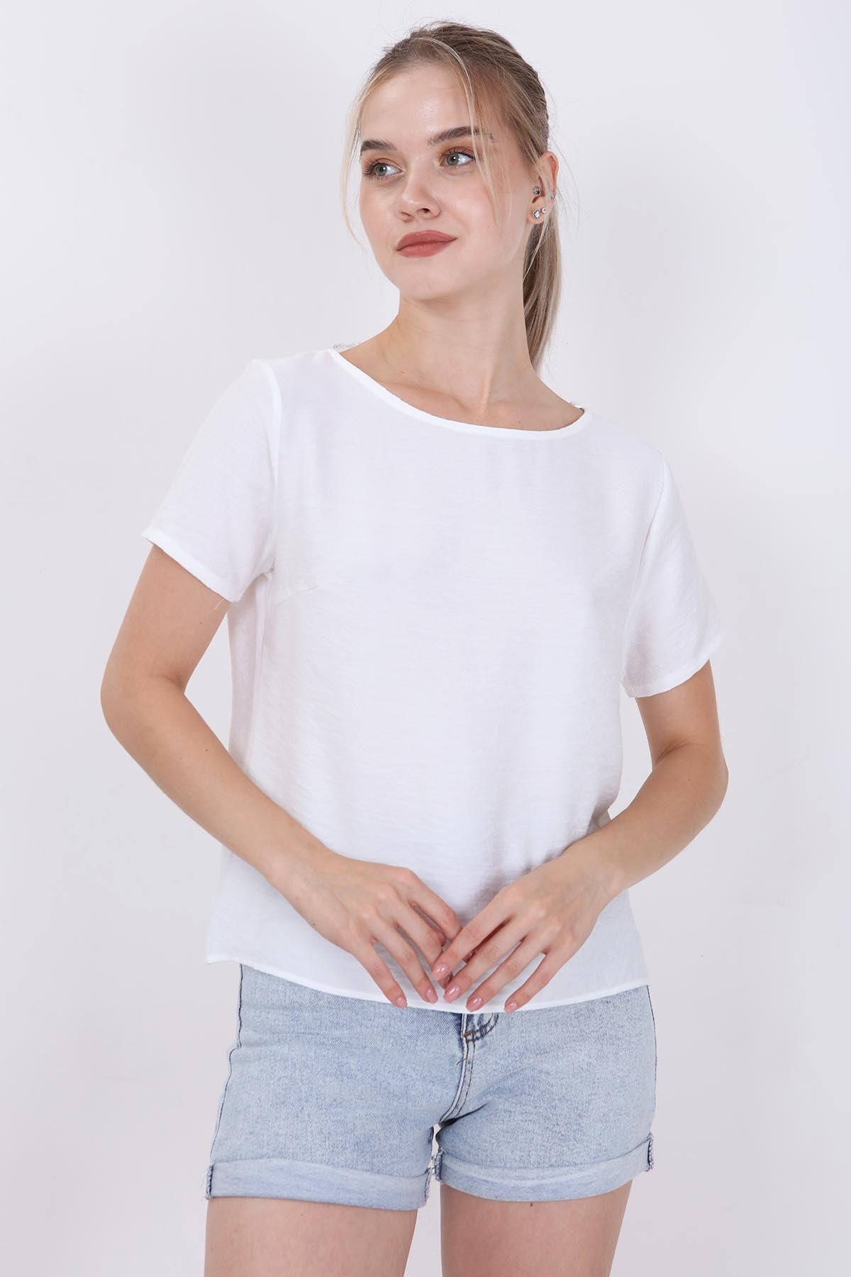 CROP BLOUSE WITH SHORT SLEEVES