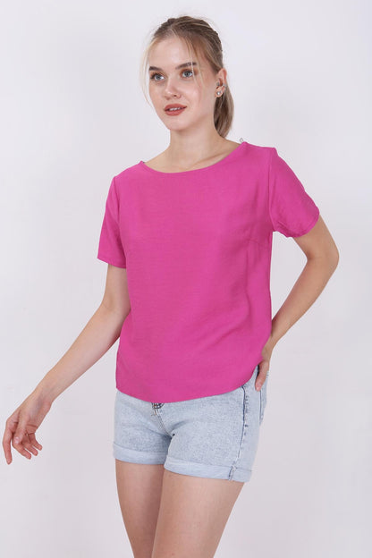 CROP BLOUSE WITH SHORT SLEEVES