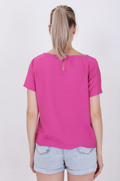CROP BLOUSE WITH SHORT SLEEVES