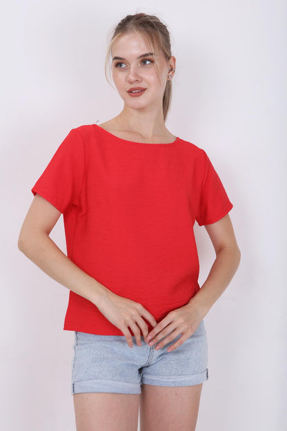 CROP BLOUSE WITH SHORT SLEEVES