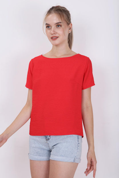 CROP BLOUSE WITH SHORT SLEEVES