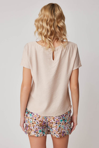 CROP BLOUSE WITH SHORT SLEEVES