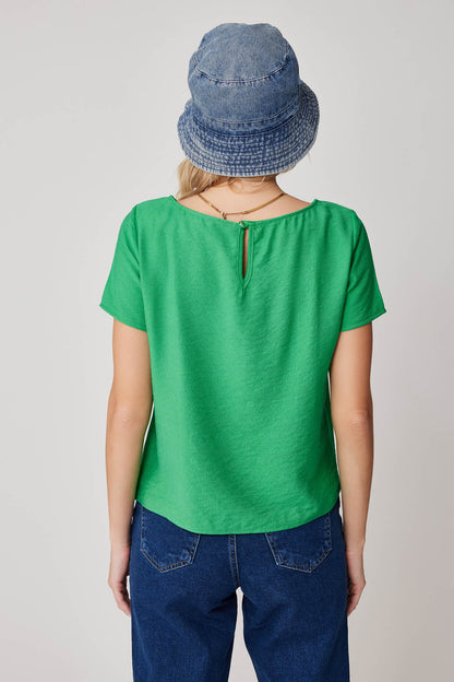 CROP BLOUSE WITH SHORT SLEEVES