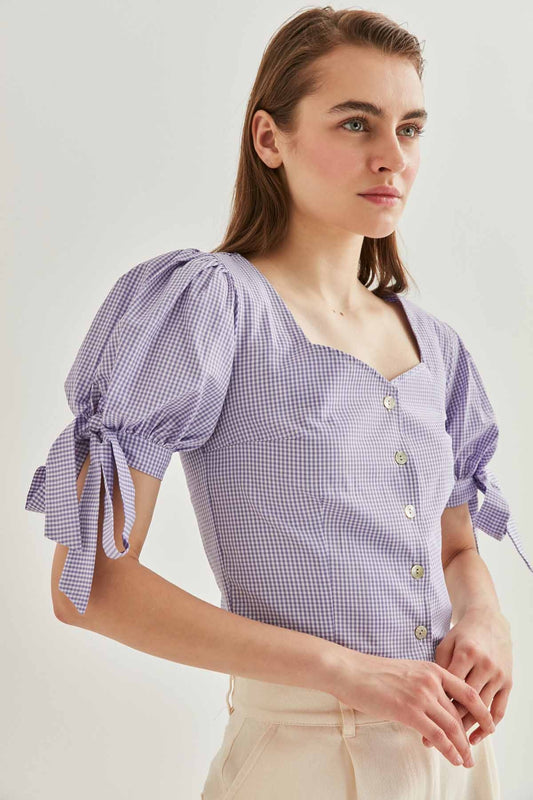 LACED SLEEVE BLOUSE