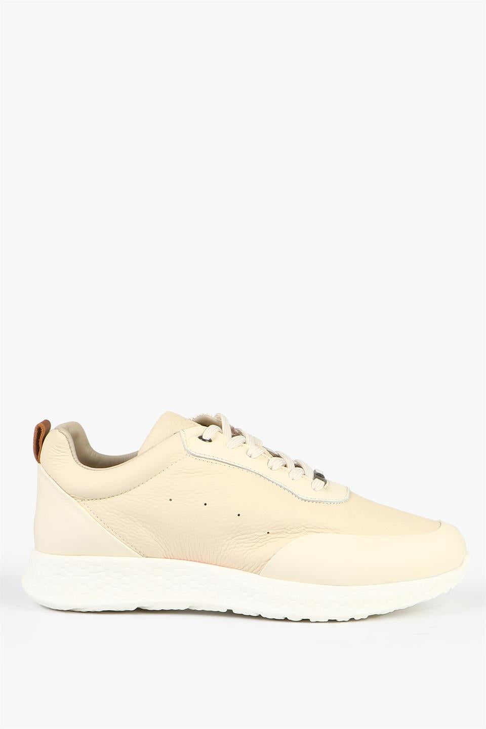 Genuine Leather Beige Men's Shoes